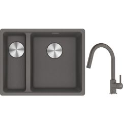 Conjunto fregadero de granito Franke Maris 125.0687.270, grifo de cocina Franke Lina 115.0626.057