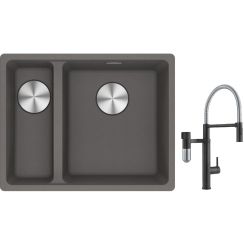 Conjunto grifo de cocina Franke Vital Semi-Pro 120.0621.313, fregadero de granito Franke Maris 125.0687.270