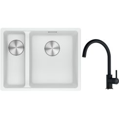 Conjunto fregadero de granito Franke Maris 125.0687.271, grifo de cocina Franke Lina 115.0626.020