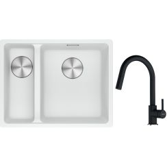 Conjunto fregadero de granito Franke Maris 125.0687.271, grifo de cocina Franke Lina 115.0626.055