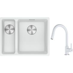Conjunto fregadero de granito Franke Maris 125.0687.271, grifo de cocina Franke Lina 115.0626.081