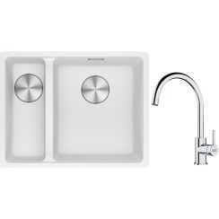 Conjunto fregadero de granito Franke Maris 125.0687.271, grifo de cocina Franke Lina 115.0693.228