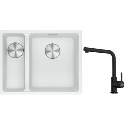 Conjunto fregadero de granito Franke Maris 125.0687.271, grifo de cocina Franke Lina 115.0712.435