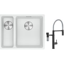 Conjunto grifo de cocina Franke Vital Semi-Pro 120.0621.313, fregadero de granito Franke Maris 125.0687.271