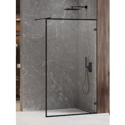 New Trendy Avexa Black ścianka prysznicowa walk-in 140 cm czarny mat/szkło przezroczyste EXK-2055
