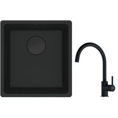 Conjunto fregadero de granito Franke Maris 125.0697.760, grifo de cocina Franke Lina 115.0626.020