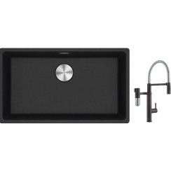 Conjunto grifo de cocina Franke Vital Semi-Pro 120.0621.313, fregadero de granito Franke Maris 125.0686.638