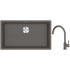 Conjunto fregadero de granito Franke Maris 125.0686.639, grifo de cocina Franke Lina 115.0626.022