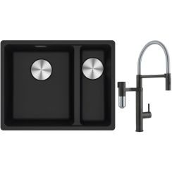 Conjunto grifo de cocina Franke Vital Semi-Pro 120.0621.313, fregadero de granito Franke Maris 125.0687.265