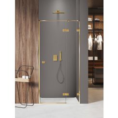 New Trendy Avexa Gold Shine XR puerta de ducha 120 cm oscilante oro brillante/vidrio transparente EXK-6745