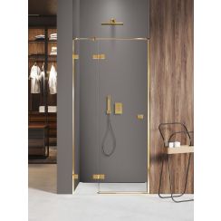 New Trendy Avexa Gold Shine XR puerta de ducha 90 cm oscilante oro brillante/vidrio transparente EXK-6738