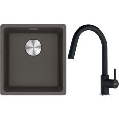 Conjunto fregadero de granito Franke Maris 125.0716.374, grifo de cocina Franke Lina 115.0626.055