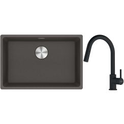 Conjunto fregadero de granito Franke Maris 125.0714.196, grifo de cocina Franke Lina 115.0626.053