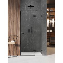 New Trendy Avexa Black XR puerta de ducha 100 cm oscilante negro mate/vidrio transparente EXK-6839