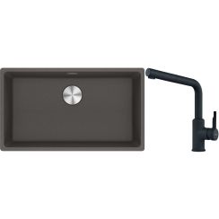 Conjunto fregadero de granito Franke Maris 125.0714.197, grifo de cocina Franke Urban 115.0627.523