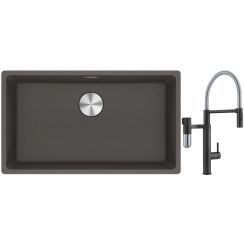 Conjunto grifo de cocina Franke Vital Semi-Pro 120.0621.313, fregadero de granito Franke Maris 125.0714.197