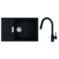 Franke Centro fregadero con grifo negro/negro 1140.733.329