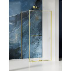 New Trendy Smart Light Gold kabina prysznicowa 150x90 cm prostokątna złoty połysk/szkło przezroczyste EXK-6718