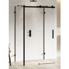 New Trendy Softi X Black cabina de ducha 110x90 cm rectangular negro mate/vidrio transparente EXK-5433