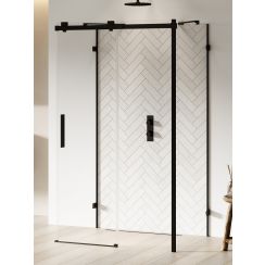 New Trendy Softi X Black kabina prysznicowa 130x80 cm prostokątna prawa czarny mat/szkło przezroczyste EXK-5444