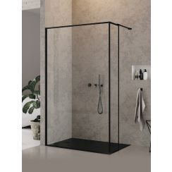 New Trendy New Modus Black ścianka prysznicowa walk-in 130 cm czarny mat/szkło przezroczyste EXK-5586
