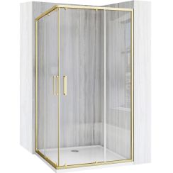 Rea City cabina de ducha 77.5x97.5 cm rectangular oro cepillado/vidrio transparente REA-K6449