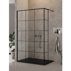 New Trendy New Modus Black ścianka prysznicowa walk-in 140 cm czarny mat/szkło przezroczyste EXK-5579