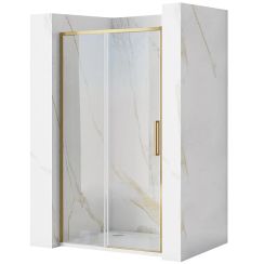 Rea Rapid Slide puerta de ducha 110 cm corredera oro cepillado/vidrio transparente REA-K4708