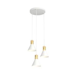 Emibig Rosa lámpara colgante 3x10 W blanco 1389/3PREM