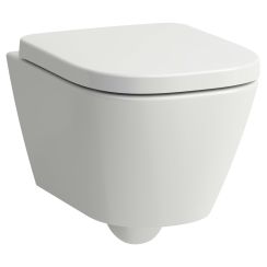 Laufen Meda taza de inodoro suspendido sin reborde con descarga de remolino blanco brillante H8201130000001