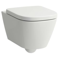Laufen Meda taza de inodoro suspendido sin reborde con descarga de remolino blanco brillante H8201100000001