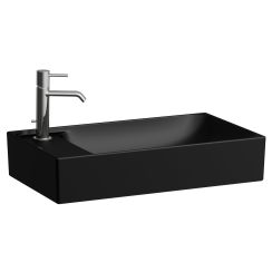 Laufen Meda lavabo 60x35 cm rectangular sobre encimera negro mate H8121137161131