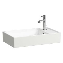 Laufen Meda lavabo 60x35 cm rectangular sobre encimera blanco brillante H8121130001141