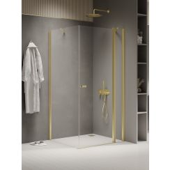 New Trendy New Soleo Light Gold cabina de ducha 120x80 cm oro brillo/vidrio transparente K-4372