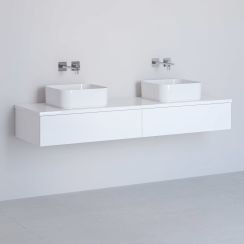 Kronenbach Cube armario con encimera 161x48.7x23.5 cm suspendido, para lavabo blanco KBWTKOWT1612WH
