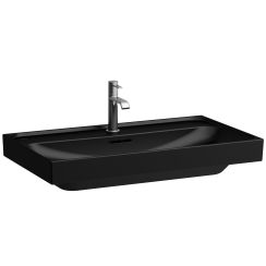 Laufen Meda lavabo 80x46 cm rectangular clásico-para mueble negro mate H8101177161041