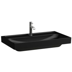 Laufen Meda lavabo 80x46 cm rectangular clásico-para mueble negro mate H8101177161091