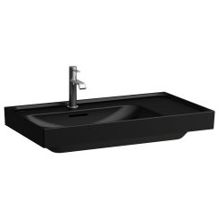 Laufen Meda lavabo 80x46 cm rectangular clásico-para mueble negro mate H8171167161041
