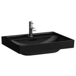 Laufen Meda lavabo 60x46 cm rectangular clásico-para mueble negro mate H8101137161091