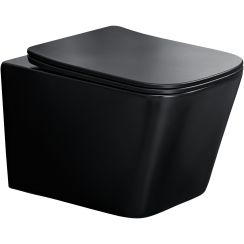 Comad Wall Hung Toilet taza de inodoro con asiento de cierre suave suspendido sin reborde negro mate WALL HUNG TOILET BLACK (E-1060A)