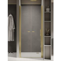 New Trendy New Soleo Light Gold puerta de ducha 170 cm oscilante oro brillante/vidrio transparente D-0526A