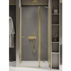 New Trendy New Soleo Light Gold puerta de ducha 110 cm oscilante oro brillante/vidrio transparente D-0484A