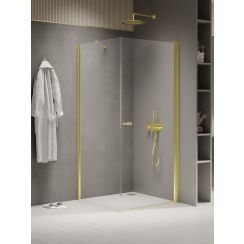 New Trendy New Soleo Light Gold cabina de ducha 90x70 cm rectangular oro brillo/vidrio transparente K-1829