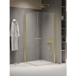 New Trendy New Soleo Light Gold cabina de ducha 70x70 cm cuadrada oro brillo/vidrio transparente K-1875