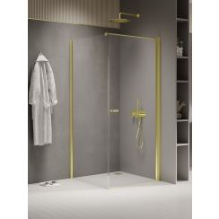 New Trendy New Soleo Light Gold cabina de ducha 100x80 cm rectangular oro brillo/vidrio transparente K-1836-WP
