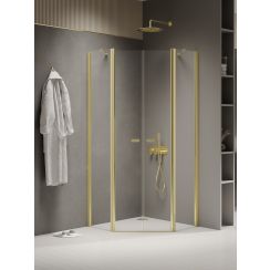 New Trendy New Soleo Light Gold cabina de ducha 90x90 cm oro brillo/vidrio transparente K-1668