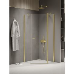 New Trendy New Soleo Light Gold cabina de ducha 90x90 cm oro brillo/vidrio transparente K-1664