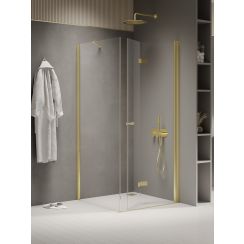 New Trendy New Soleo Light Gold cabina de ducha 110x100 cm rectangular oro brillo/vidrio transparente K-1941