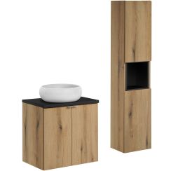 Conjunto armario Comad Nova Oak NOVA OAK A 80-03-2D(W80-01A), armario Comad Nova Oak NOVA OAK A 82-60-2D, UN-WIKI-SW, NOVA BLACK B 89-60, NOVA BLACK A 83-27-Q(W83-04D)