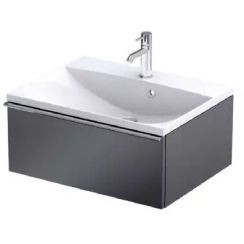 Oristo Etna armario 79.6x45.5x25 cm suspendido, para lavabo negro OR52-SD1S-80-8